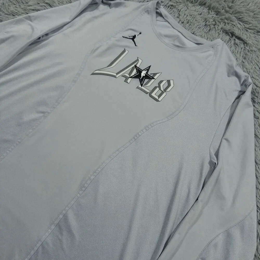 Jordan Shirt XXL Gray Black NBA 2018 All Star Game Warm Up Pullover Mens